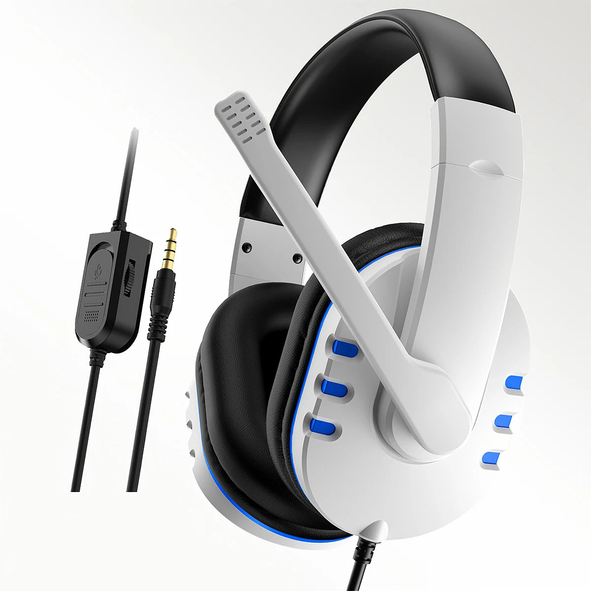 Auriculares con cable 7260 con micrófono – Headset para gaming y trabajo para PS4 PS5 Xbox One, estudio y reuniones, auriculares con jack 3.5mm