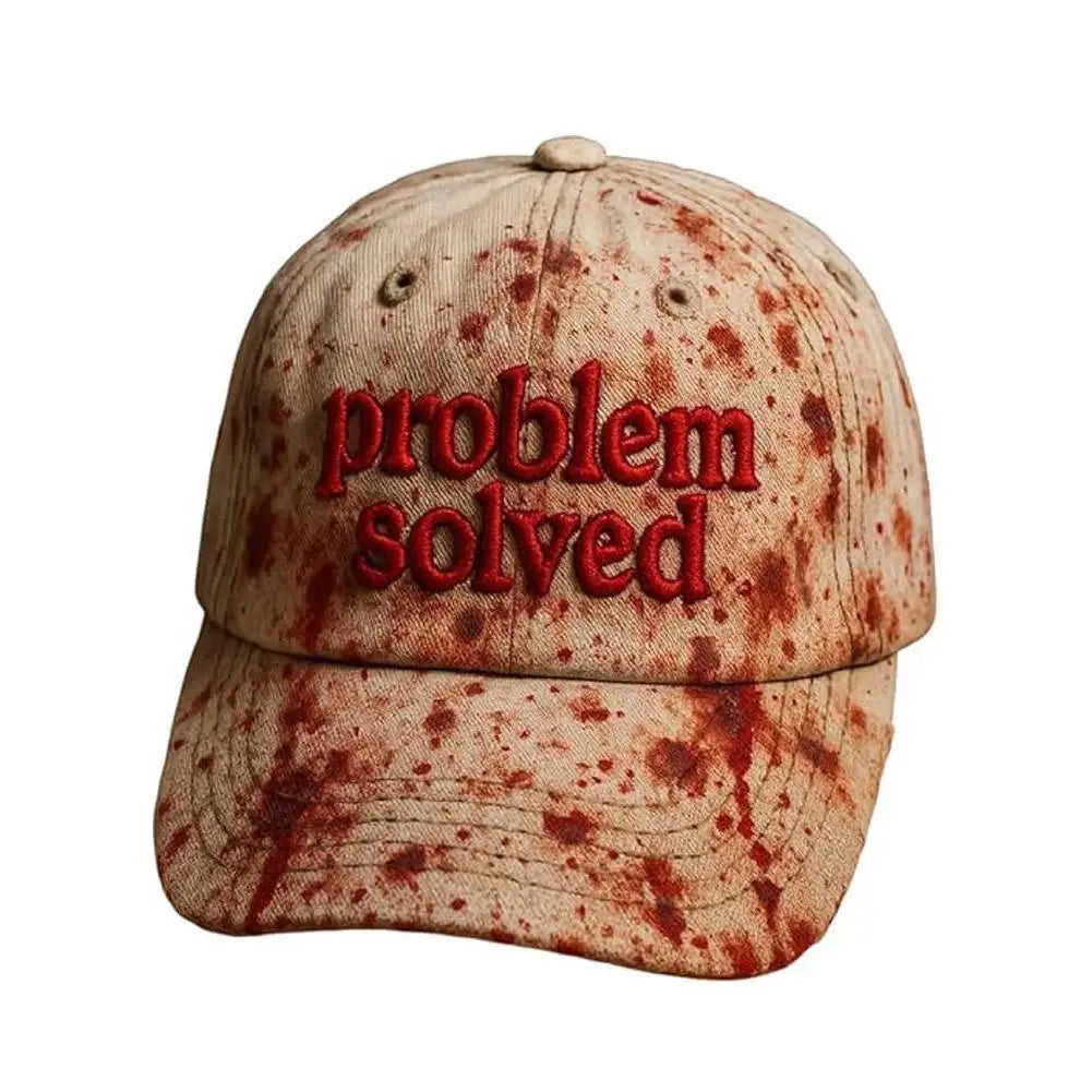 Halloween-tema broderi – problemet løst: Blodig hat, gyser-baseballkasket, velegnet til Halloween-fest, cosplay-rekvisitter og gaver