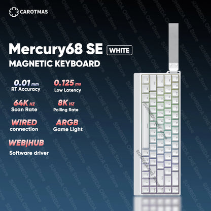 IROK Mercury68 Max Magnetic Mechanical Gaming Keyboard, 68-Key Wired 8K Rapid Trigger Keyboard with Hall Effect Switches, Hot-Swappable RGB Gaming Keyboard