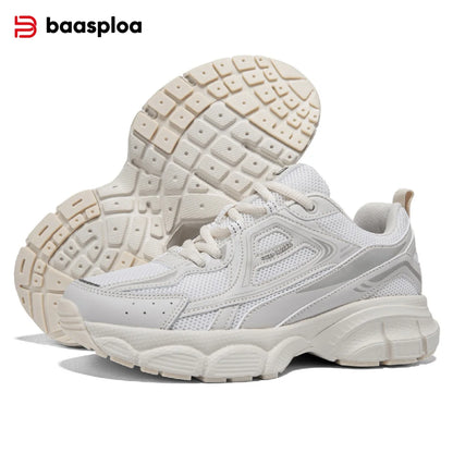 Baasploa Women Sports Shoes Outdoor Lightweight Breathable Jogging Sneakers Female Casual Mesh Anti-slip Lace Up Running Shoes