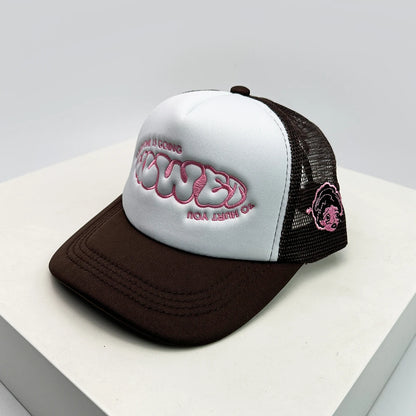 Cappelli da baseball unisex nuovi con color block, stampa lettering e ricamo, stile hip hop, rete traspirante, visiera parasole, trucker street versatili