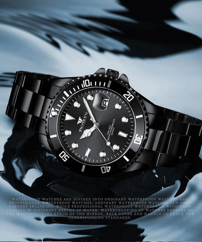 Relógio de pulso de quartzo FNGEEN Son Brand da BINBOND com bracelete em aço inoxidável para homem, luminoso e estanque, de luxo.