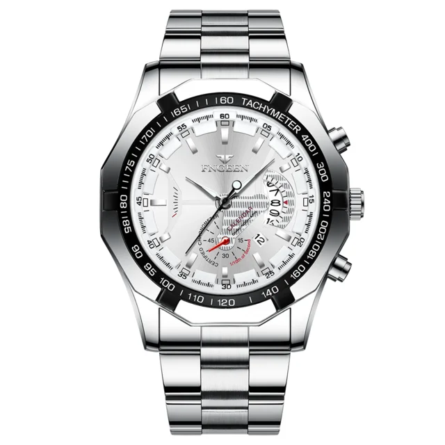 Men’s wristwatch, military, casual or sporty style, quartz, from a prestigious brand, made entirely of steel, water-resistant