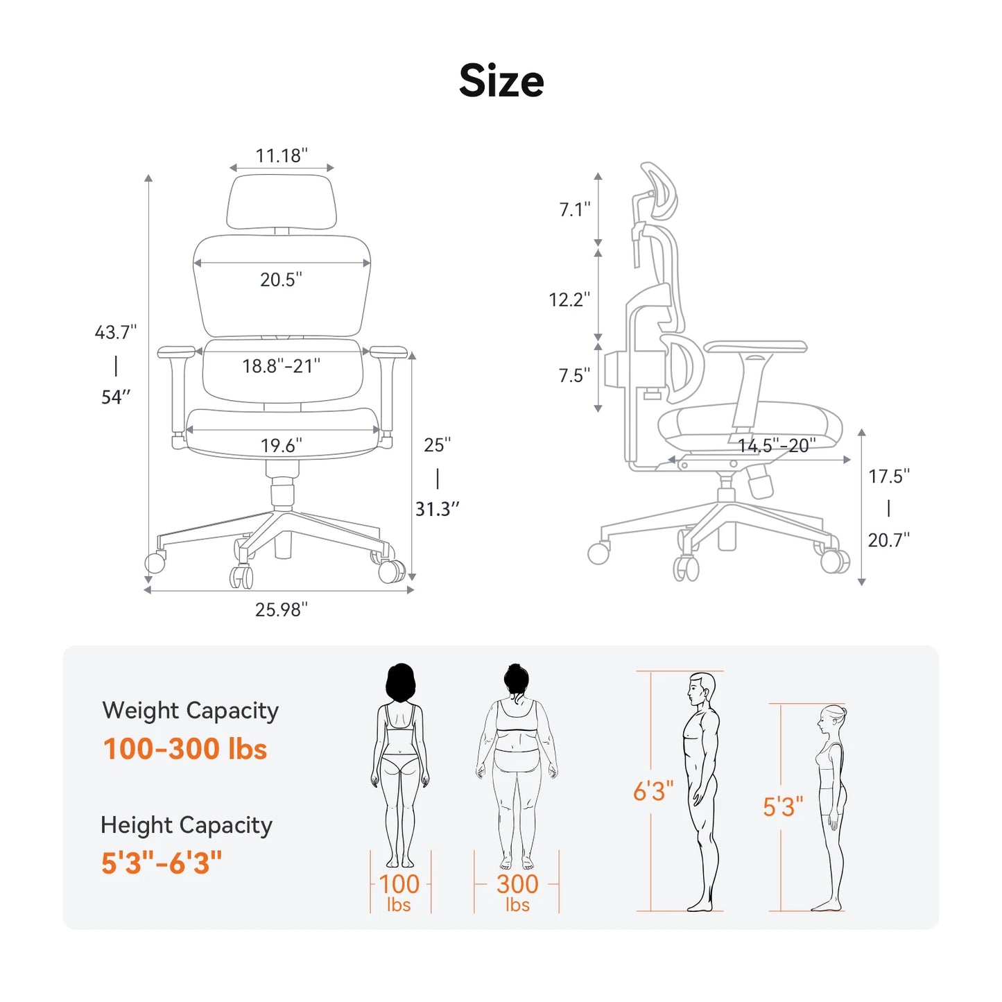 NEWTRAL NT001 Ergonomic Office Chair with Auto-Following Lumbar Support, 3 Recline Angle, Adjustable Backrest Armrest Headrest