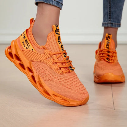 Rosa fritidssneakers för damer och herrar Blade-skor storlek 46 Lätta, andningsbara löparskor för herrar Sportiga sneakers i mesh