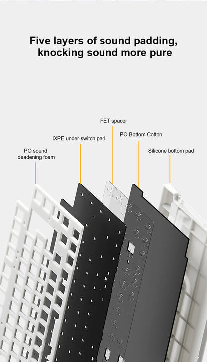 Teclado mecânico gaming esports AULA AU75, três modos, 81 teclas, teclas PBT, hot-swappable, RGB, teclado sem fios para PC desktop e escrita