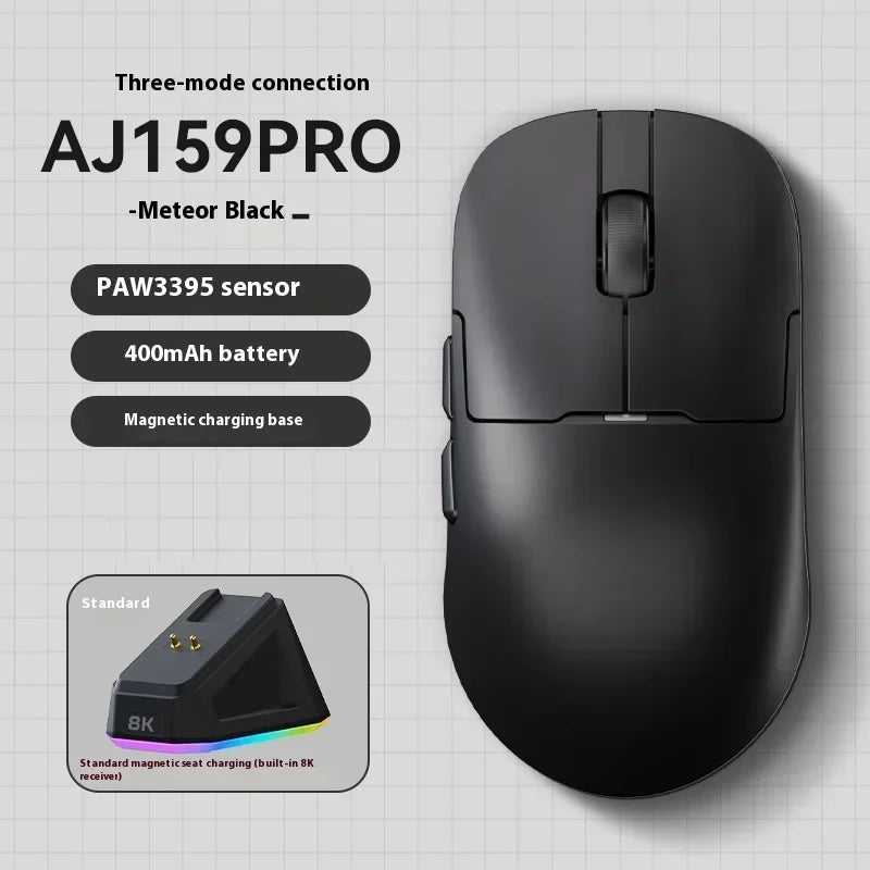 Мишка AJAZZ AJ159 APEX Tri Mode Wireless 8K със сензор PAW3950, ниска латентност, база за зареждане, персонализируема, лека, за PC гейминг