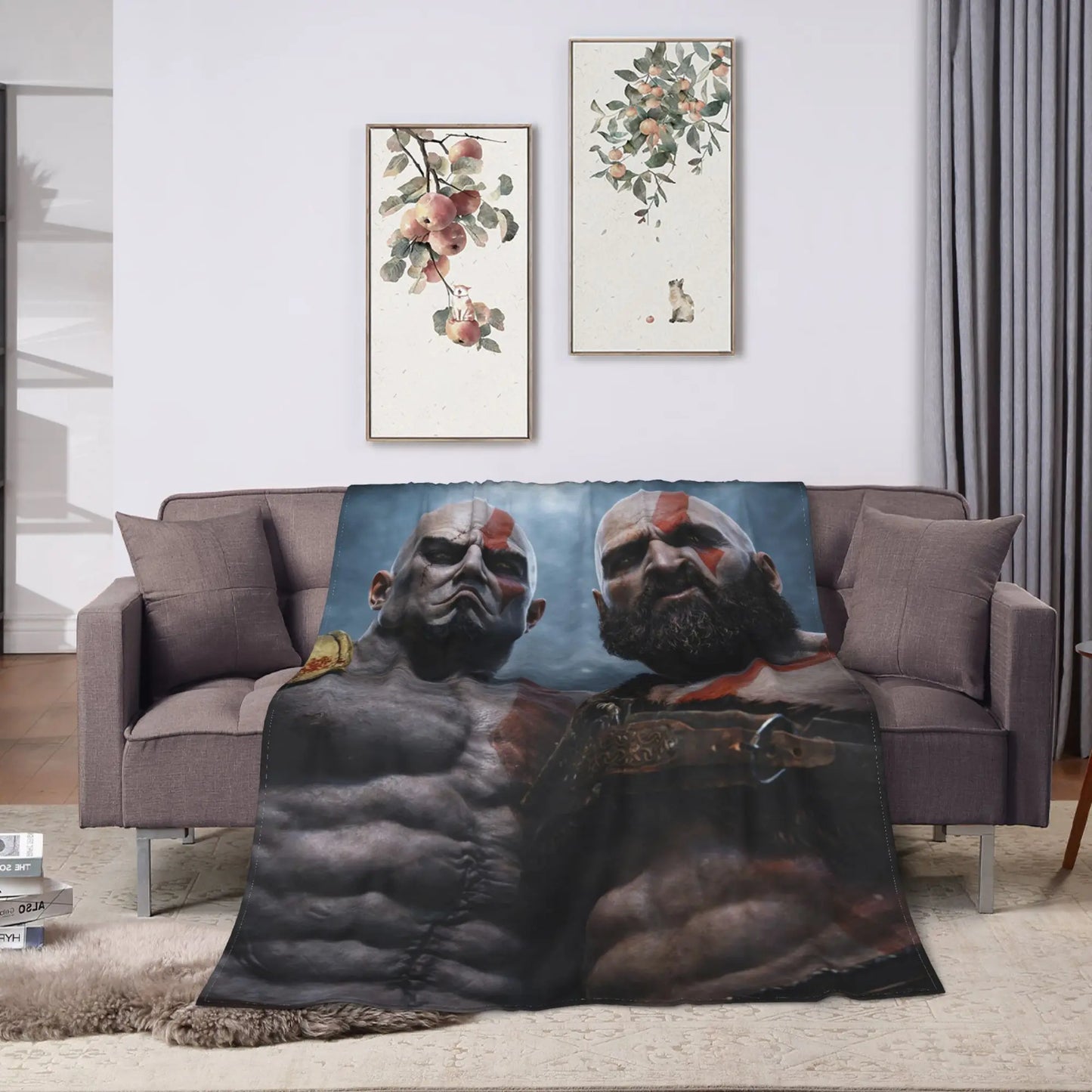 God of War Game Gamers Kratos Blanket  Soft Warm Funny Plush Throw Blanket For Home Decor Travel Flannel Bedspread Bed Cover