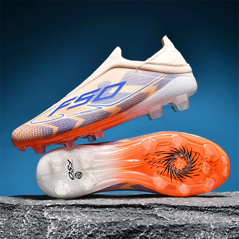Nouvelles chaussures de football pour hommes, de haute qualité, antidérapantes, légères, très vendues, crampons d'entraînement pour terrain en herbe, mi-hautes, pour les matchs en extérieur, chaussures de sport.