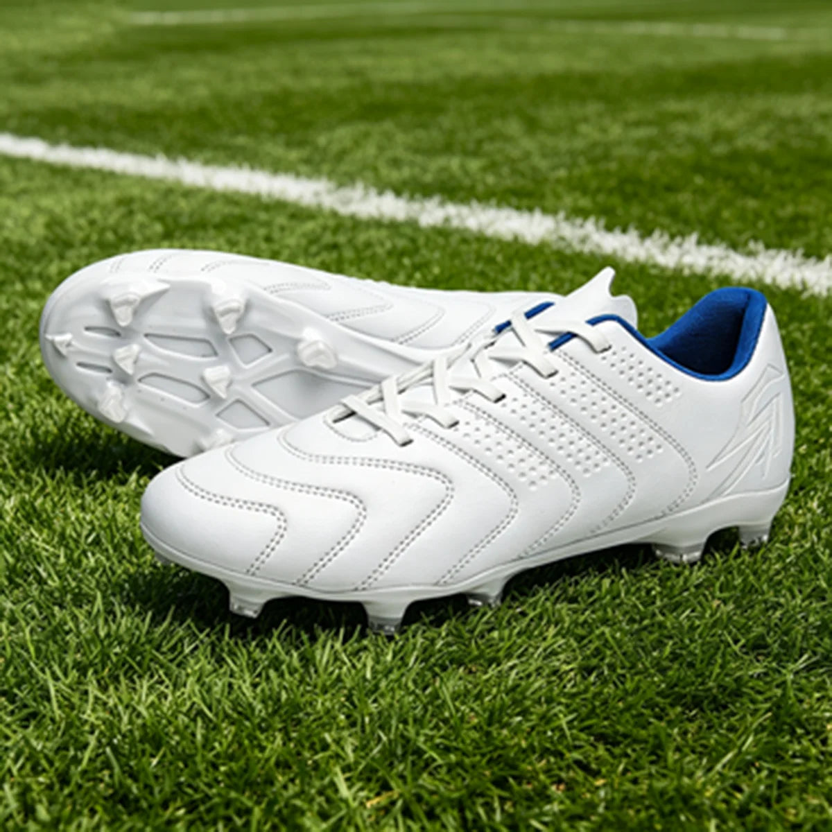 Chaussures de football FG AG pour adultes, tige légère en PU synthétique, crampons antidérapants pour terrain en herbe naturelle et artificielle en plein air