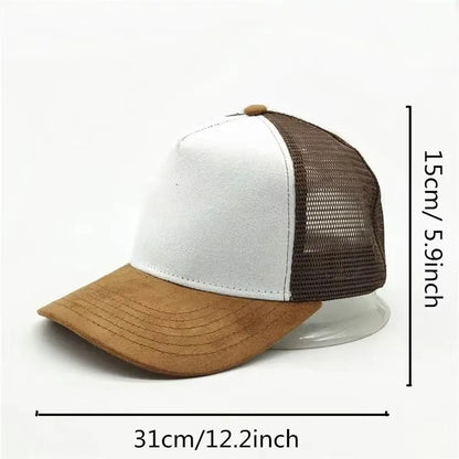 New men's and women's universal mesh suede work cap, men's baseball cap, breathable sports cap for spring and summer.