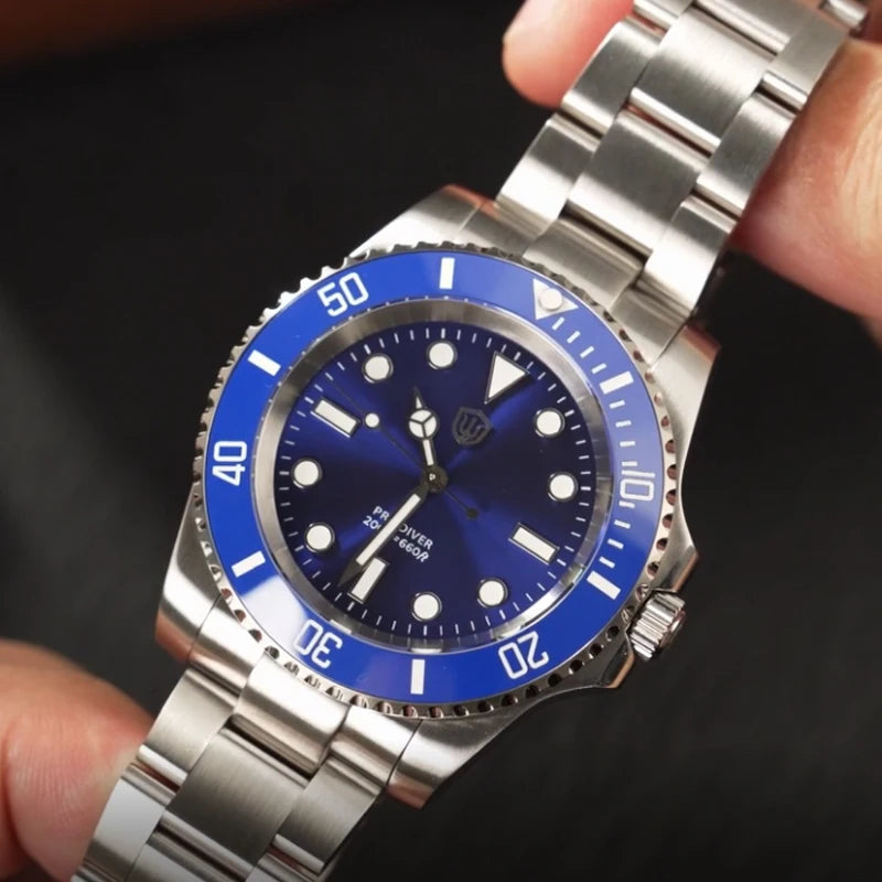 Watchdives WD1680Q V2 Green Dial Quartz Watches VH31 Sweep Second Movement Sapphire 200M Waterproof Stainless steel WristWatch