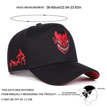Unisex Devil Embroidery Baseball Caps Spring Autumn Outdoor Adjustable Casual Hats Sunscreen Hat Sports Cap