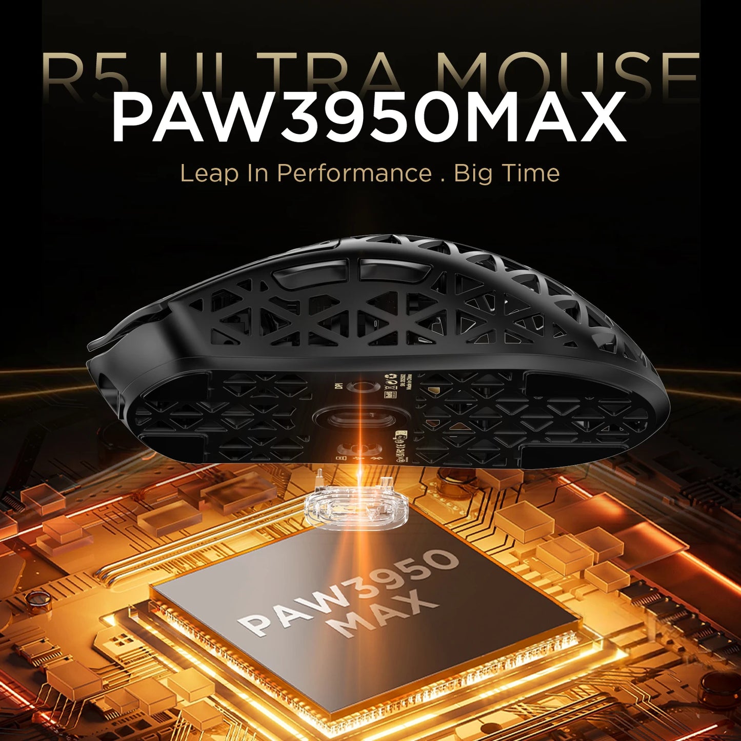 ATTACK SHARK R5 Ultra Carbon Fiber brezžična gaming miška, gaming senzor PixArt PAW3950MAX, 42000DPI, 8000Hz, MCU Nordic 52840
