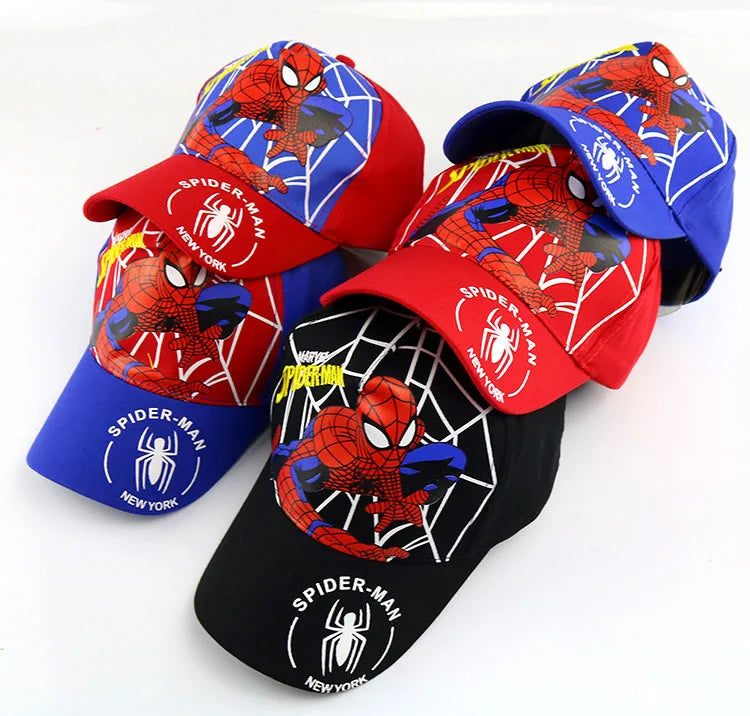 Marvel Anime figurka Spider-Man kreslená baseballová čepice bavlna polyester čepice s kšiltem pro chlapce a dívky čepice a doplňky k hlavě dětský dárek k narozeninám