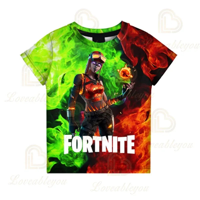 T-shirt Battle Royale Fortnite Victory per bambini, top per bambine e bambini, abbigliamento Harajuku, magliette 3D per bambini, 2025 NUOVO DESIGN