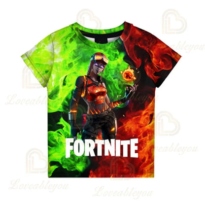 T-shirt Battle Royale Fortnite Victory per bambini, top per bambine e bambini, abbigliamento Harajuku, magliette 3D per bambini, 2025 NUOVO DESIGN