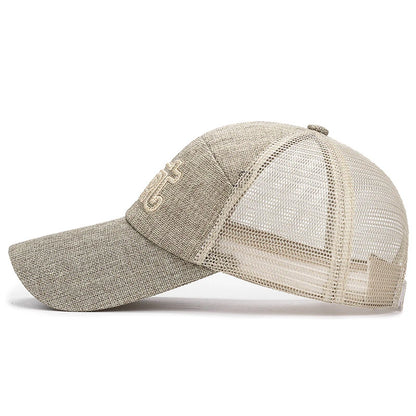 New Fashion Outdoor Sport Baseball Cap Casual Snapback Hats linen mesh fabric embroidery Suitable for spring  summer and autumn