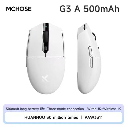 Mouse da gaming wireless MCHOSE G3 V2 Pro Tri-Mode Bluetooth 800mAh ricaricabile, leggero, con ergonomia personalizzata per esports