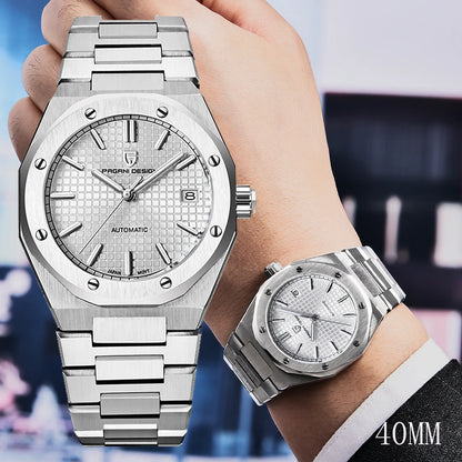PAGANI DESIGN 8215 Men's Automatic Mechanical Watch 40MM Sapphire Stainless Steel Waterproof 10Bar Luminous C3 Reloj Hombre
