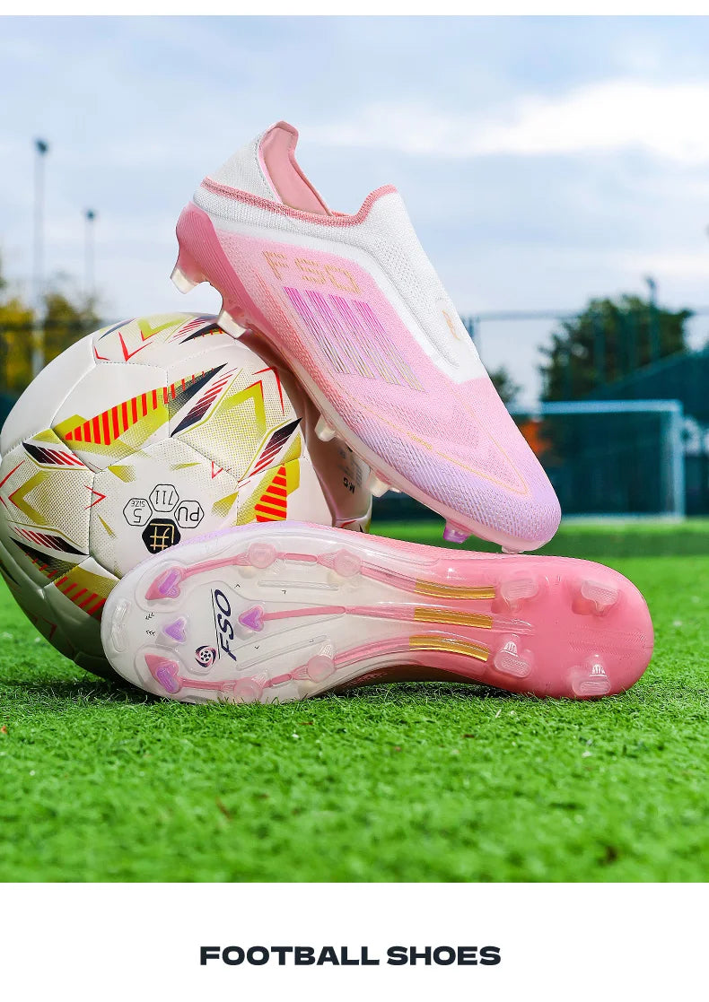 New Men's Football Boots Comfortable Soccer Shoes Match Training Boys Non-Slip Long Spikes Breathable Adult Cleats Outdoor Sport