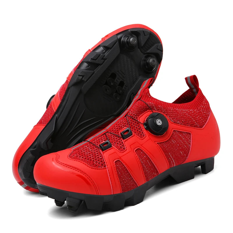 Mountain Bike Shoes Mens Cycling Shoes Quick Ratchet Buckle Compatible with SPD System Pedal for Indoor Outdoor Women MTB Shoes