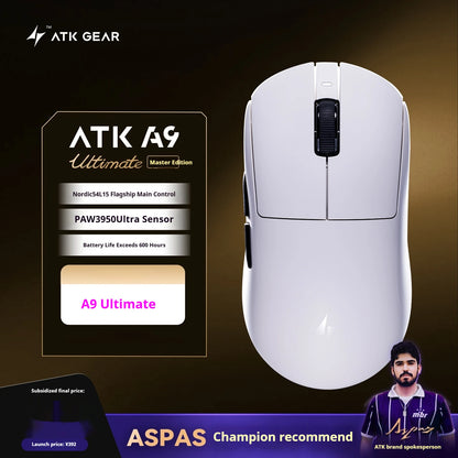 Mouse Gaming Wireless ATK A9 Plus A9/A9 SE/A9 Pro Tri-Mode 8K, Leggero, A9 Ultimate per E-sport e PC, Regalo Personalizzato