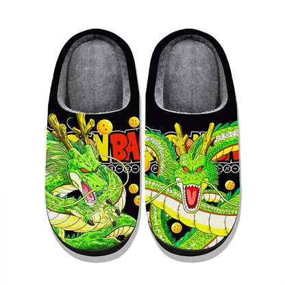 Anime Dragon Ball Plush Slippers Goku Vegeta Winter Fuzzy Warm Cotton Shoes Cute Cosplay Men Home Indoor Non-Slip Slipper Gifts