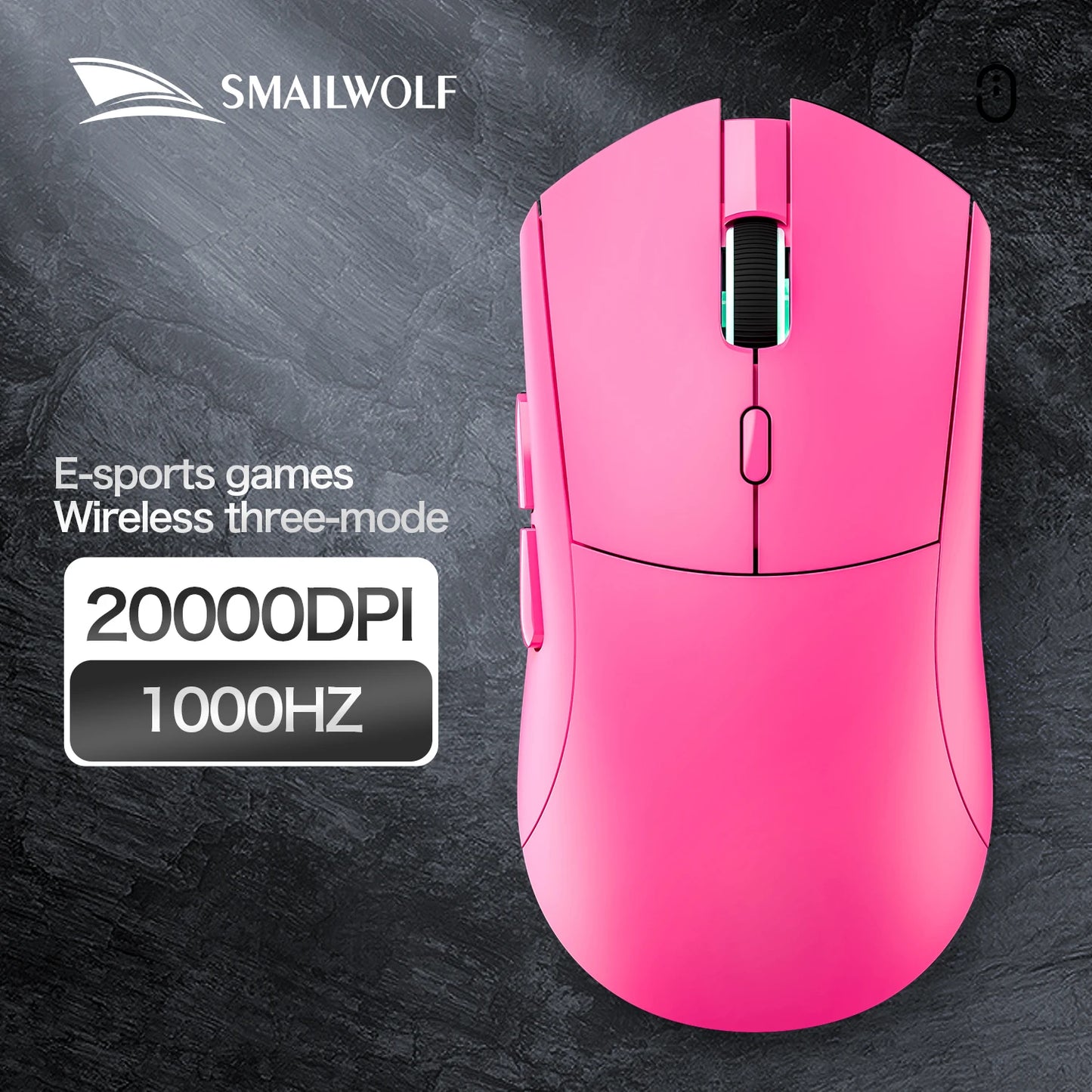Ratón gaming inalámbrico Bluetooth SMAILWOLF RS7 de tres modos PAW3311 con macros, para portátil, gaming y oficina
