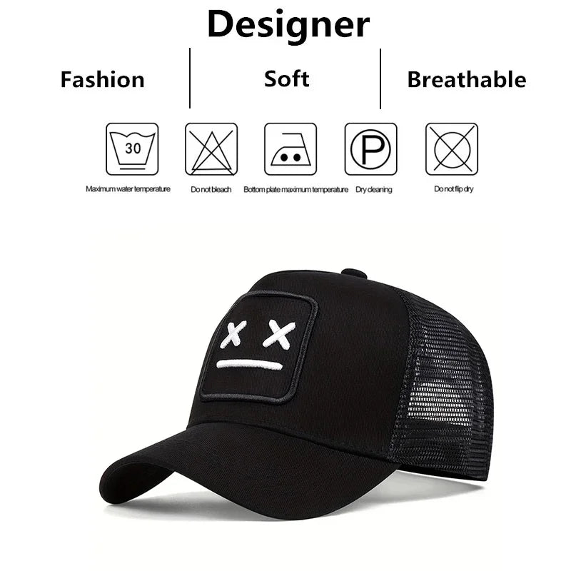 Unisex XX geborduurde baseballpetten met net, verstelbare casual petten, lente- en zomerpetten met zonbescherming voor buiten