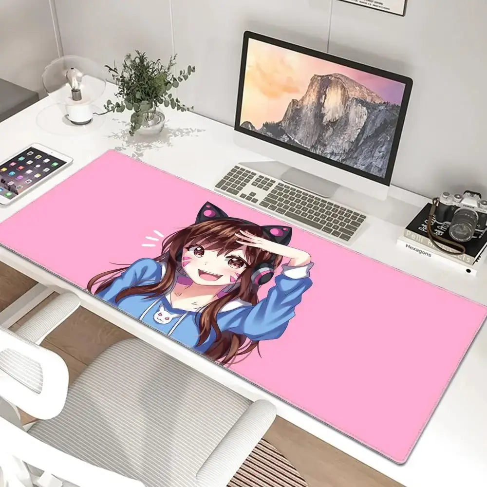 Anime-Gaming-Girl Overwatch großes Mauspad 900x400 Laptop Büro Gummi weiche Schreibtischunterlage Computer-Tastatur HD-Druck Mousepad XXL