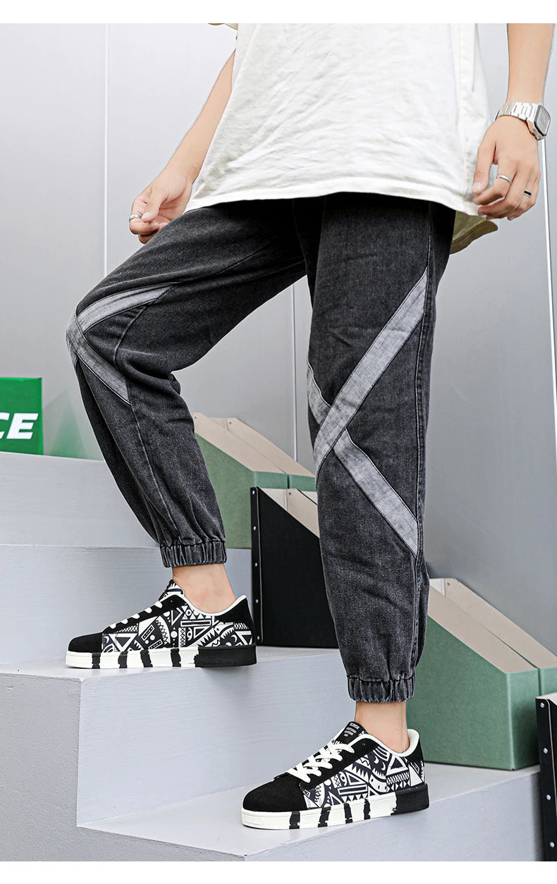 YRZL Scarpe sportive da running da uomo in tela con stile geometrico, sneakers stringate, scarpe da skate da uomo alla moda per coppie con stampa graffiti