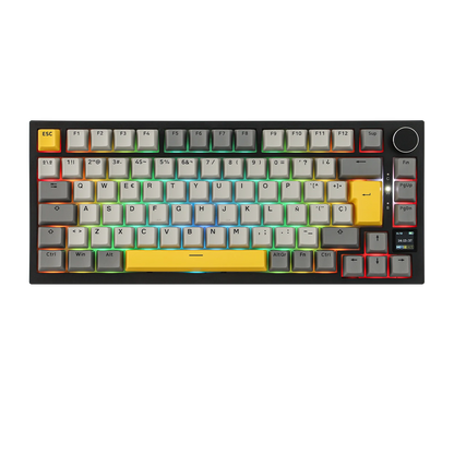 Layout ISO-ES EPOMAKER X AJAZZ AK820 PRO 75% spagnolo, tastiera meccanica cablata/2.4GHz/BT con schermo e manopola per PC/Mac