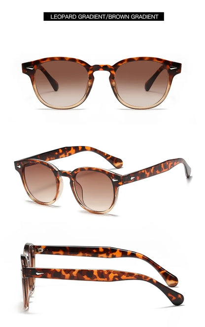 JNPCXI New Retro Round Sunglasses Women Yellow Fashion Rivets Decoration Shades UV400 Men Punk Sun Glasses