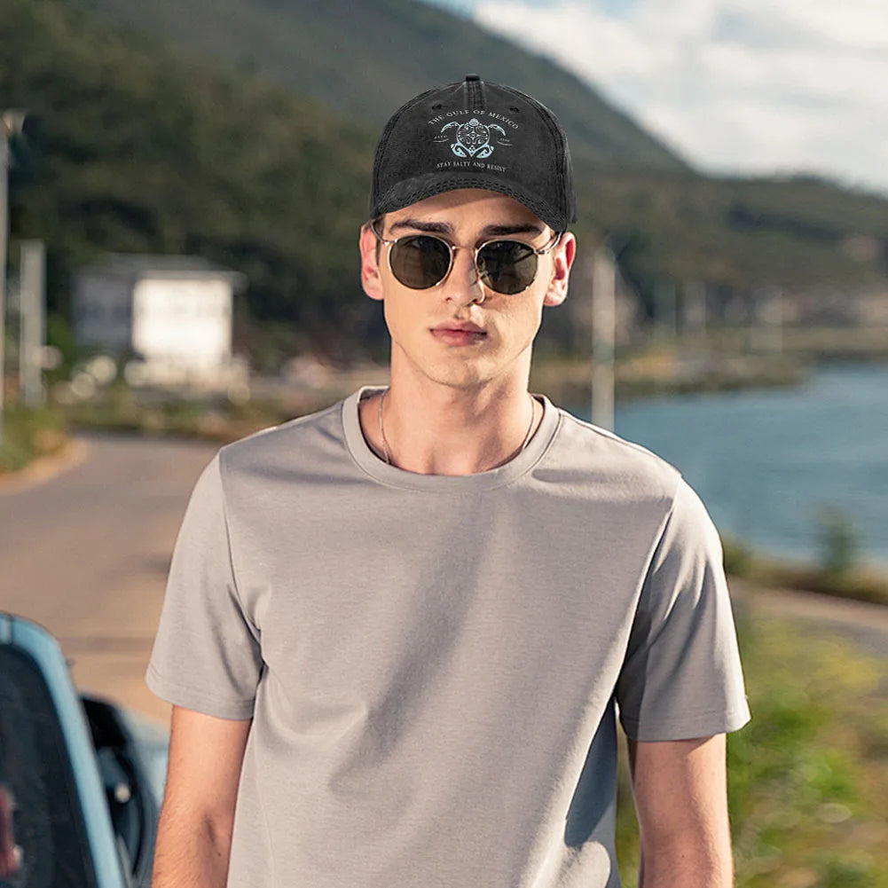 Washed Cotton Baseball Cap Retro Golf Dad Hat Adjustable Cotton Hat Trucker Cap Outdoor Sports Sun Hat for Men Women Unisex
