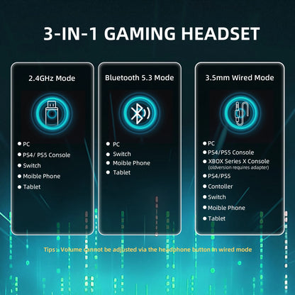 ATTACK SHARK L80PRO 3-in-1 Gaming-Headset – Kabellose Bluetooth-Kopfhörer mit niedriger Latenz, Doppelmikrofon, 40mm Hi-Fi-Sound und stabiler Verbindung fürs Gaming