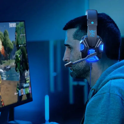 Creative Wired Gaming Headset with Microphone – LED Light Bass Stereo Gaming Headphones for PC, PS4, PS5, Xbox – High Quality Gaming Headset