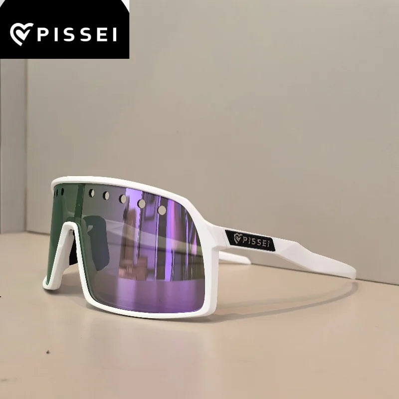 PISSEI 9406A Cykelbriller Farverige solbriller med belægning Herre TR90 Anti-UV400 Briller Dame Sportscykel-solbriller
