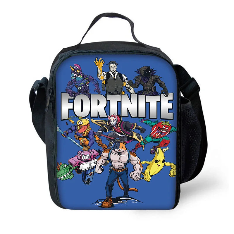 Mochilas Infantis de Design Gaming F-FortniteS com Lancheira e Estojo, Mochilas Escolares de Grande Capacidade para Meninos e Meninas, Melhor Presente