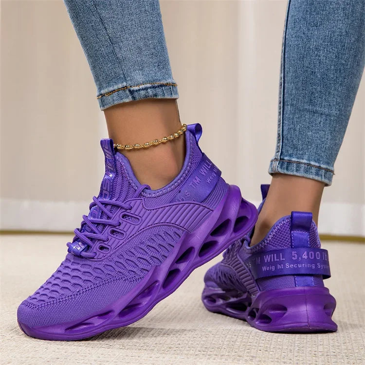 Rosa fritidssneakers för damer och herrar Blade-skor storlek 46 Lätta, andningsbara löparskor för herrar Sportiga sneakers i mesh