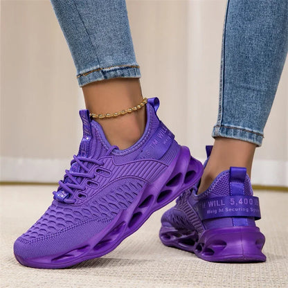 Rosa fritidssneakers för damer och herrar Blade-skor storlek 46 Lätta, andningsbara löparskor för herrar Sportiga sneakers i mesh