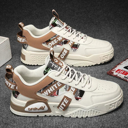 Nuove scarpe da uomo stile skateboard, sneaker estive in pelle casual fashion outdoor per running, sport, trekking e tennis, platform di lusso firmate