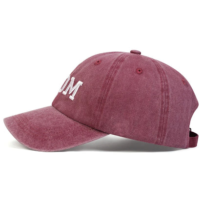 2PCS Unisex DAD MOM Letter Embroidery Wash Baseball Caps Spring and Autumn Outdoor Adjustable Casual Hats Sunscreen Hat