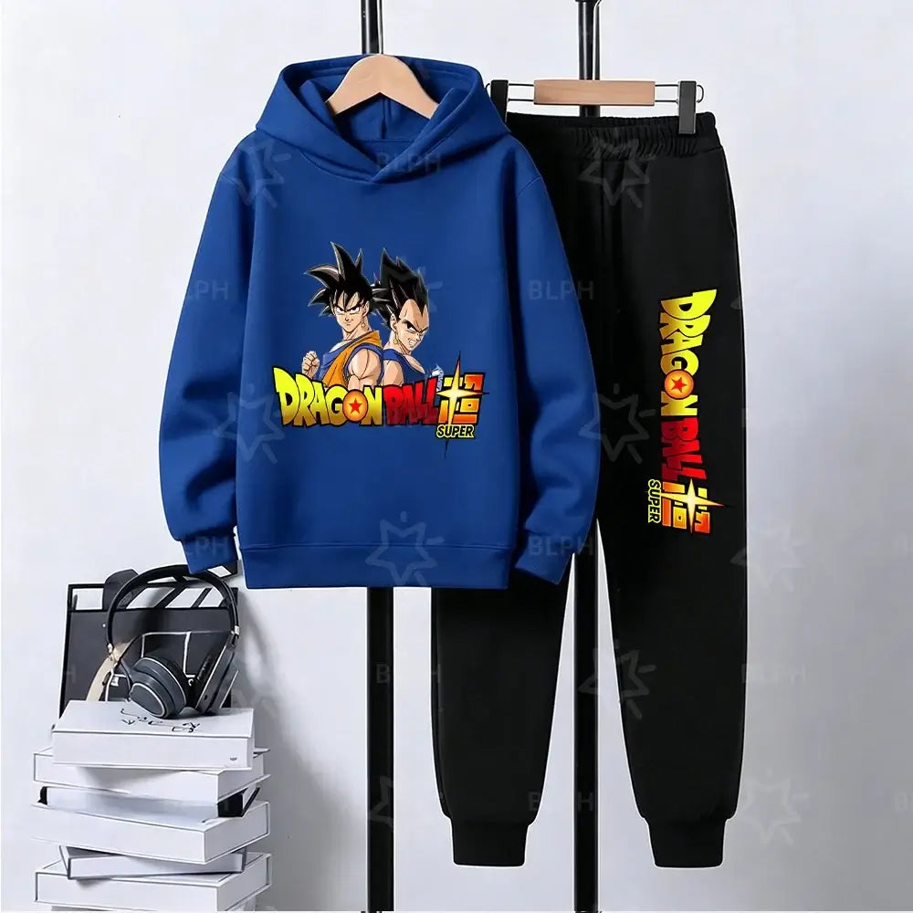 Dragon Ball Super Son Goku Printed Hooded Sweatshirt Suit Casual Loose Anime Streetwear Hoodie Pants 2 Piece Set for Men Boys, Produit gaming premium Fraquane