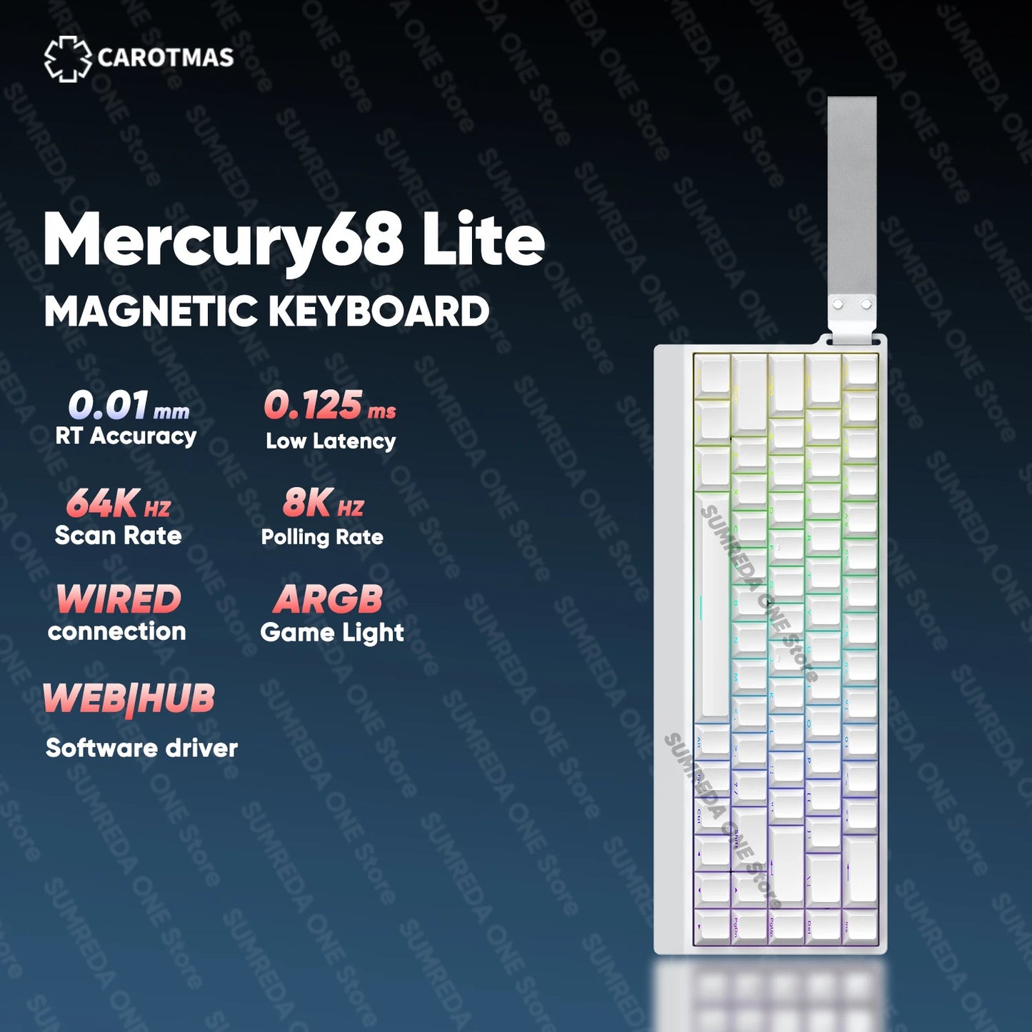 IROK Mercury68 Max Magnetic Mechanical Gaming Keyboard, 68-Key Wired 8K Rapid Trigger Keyboard with Hall Effect Switches, Hot-Swappable RGB Gaming Keyboard