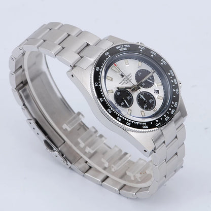 Relógio cronógrafo masculino Tactical Frog de 41mm, movimento Solar Quartz VS75, resistente à água, safira, luminosidade verde C3, relógio de pulso de quartzo