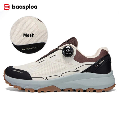 Baasploa Men Hiking Shoes Outdoor Climbing Mesh Breathable Travel Walking Shoes Male Non-Slip Wear Resistant Comfortable Sneakers