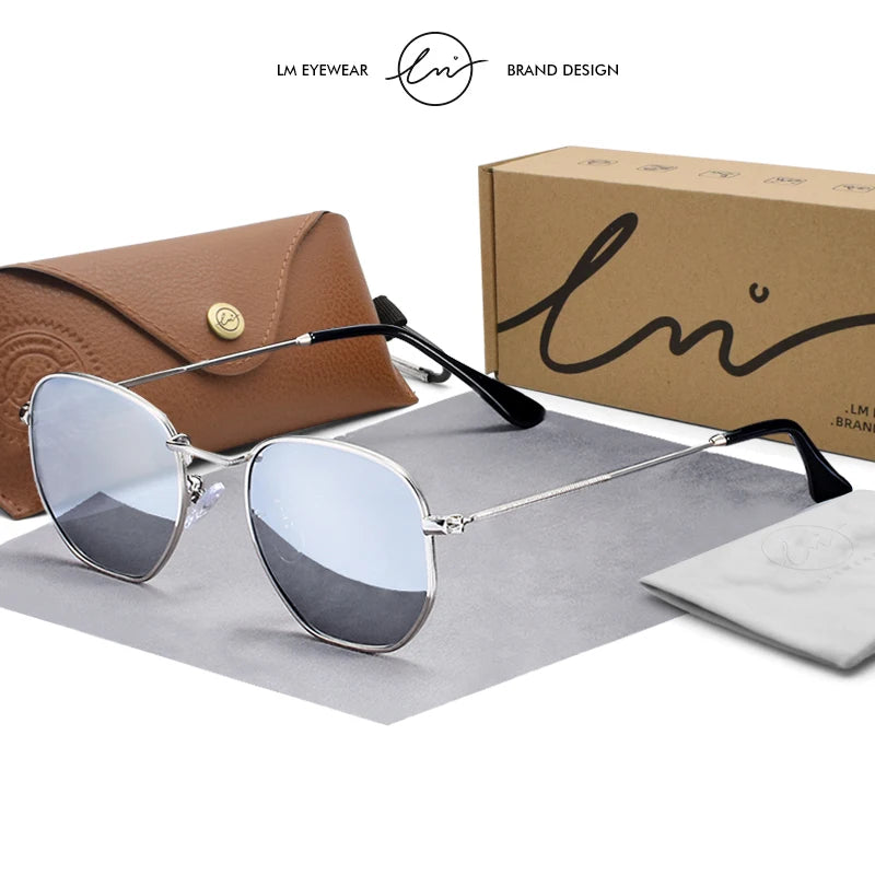 LM Kvinder Hexagon Solbriller Mænd Retro Polariserede Kørselsbelagte Spejlbriller UV400 Briller gafas de sol