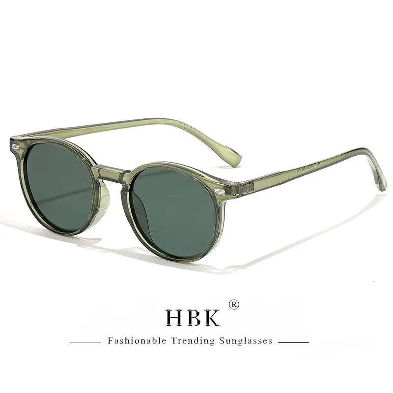 HBK Fashion polariserede solbriller til mænd, runde TR90-stel, modesolbriller til kvinder, kørsel, sport, UV400, Lunette De Soleil Homme