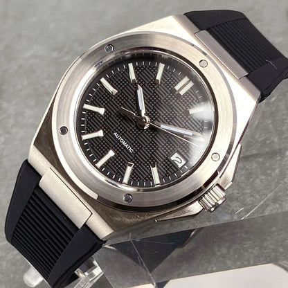 Relógio Mecânico Masculino Tandorio New Black Luxury Business Engineer Style com Vidro de Safira, 100m à Prova de Água, NH35A Automático